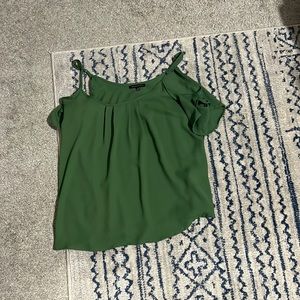 Green open shoulder top